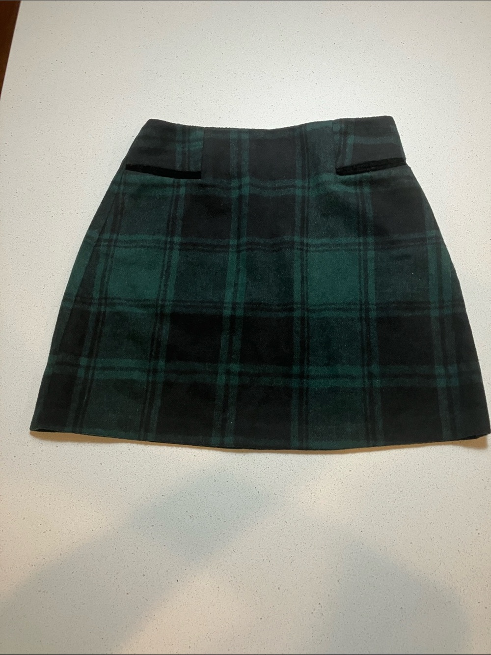 Copper Key Green and Black Plaid Mini Skirt size small